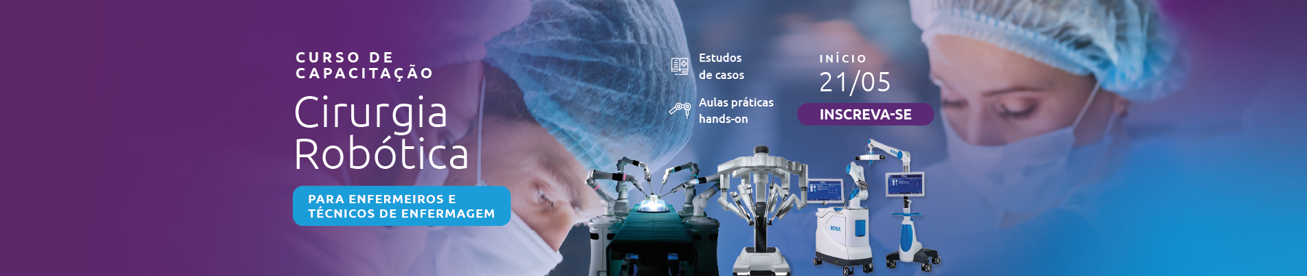 Banner: Capacitação Cirurgia Robótica Enfermagem